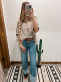 The Willow Gingham Top *Brown