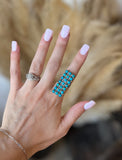 Cluster Rectangle Turquoise Ring *Size 7