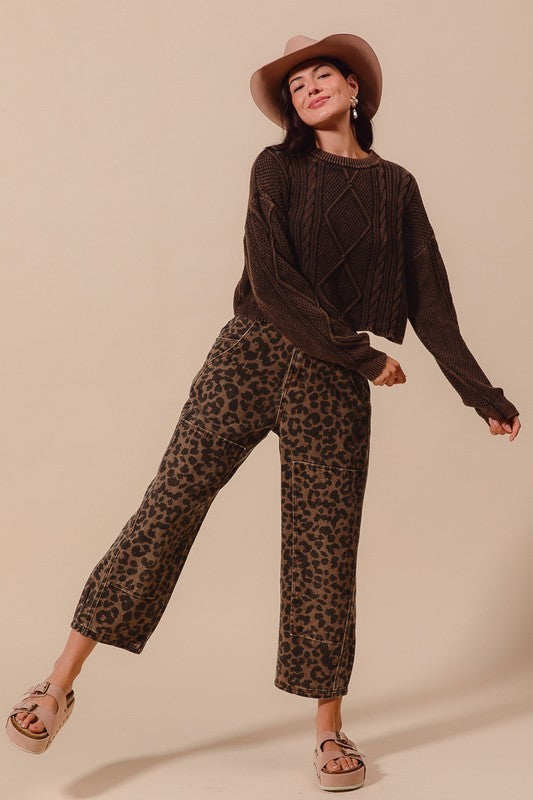 The Lacy Leopard Barrel Jeans