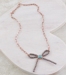 Navajo Pearl Bead Bow Necklace