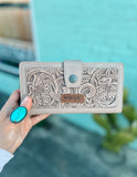 Wrangler Western Floral Tooled Wallet *Khaki