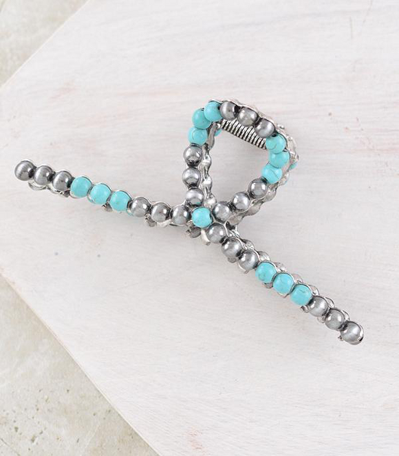 Navajo Pearl & Turquoise Claw Clip