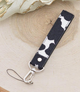 Cowprint Wristlet Keychain