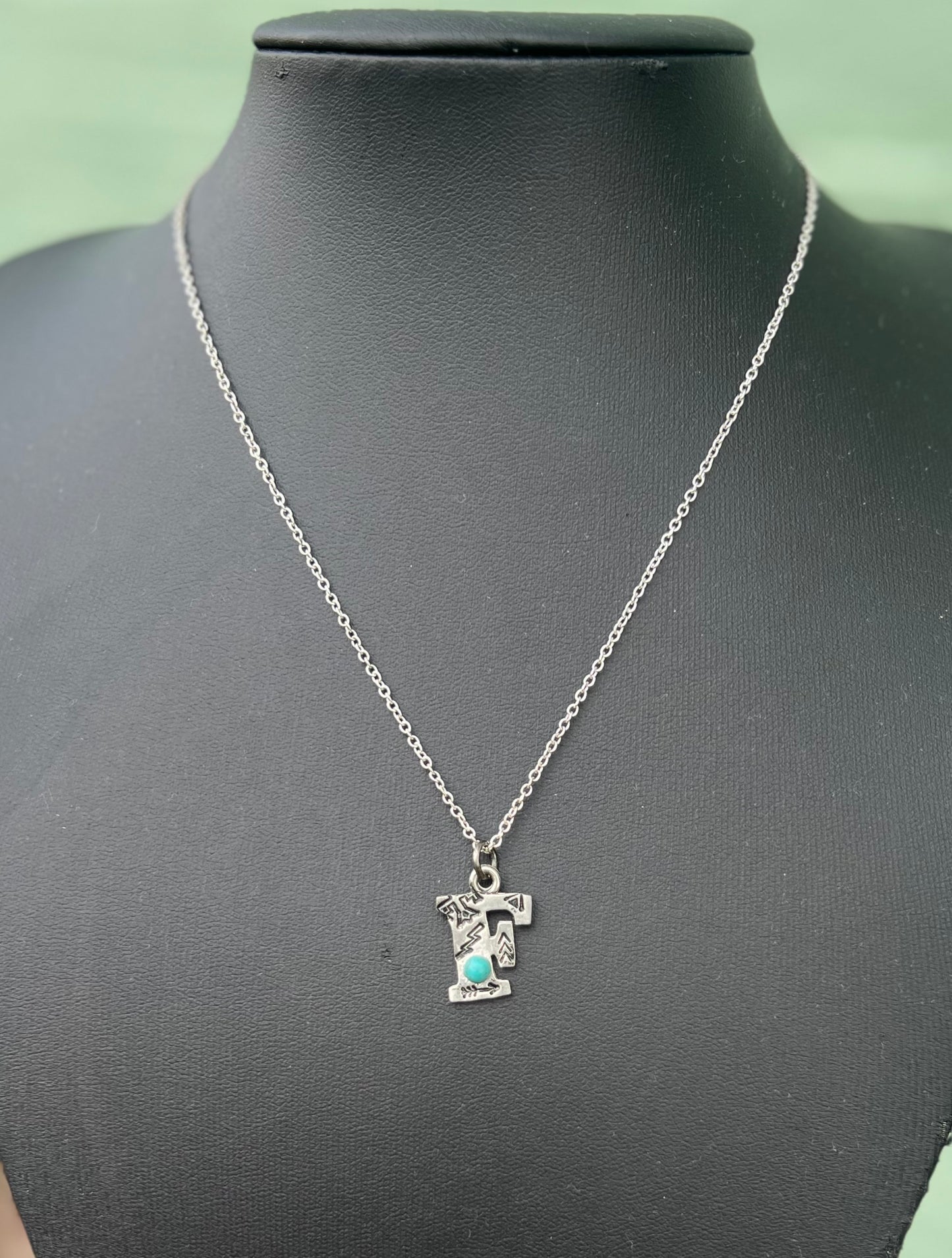 Initial Necklace with Stone