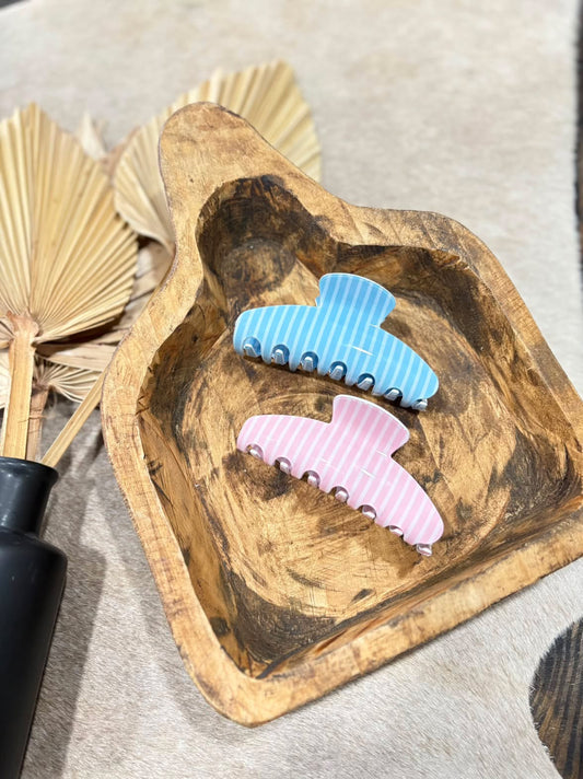 Stripped Oval Claw Clip