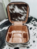 Cowhide Mini Travel Jewelry Box