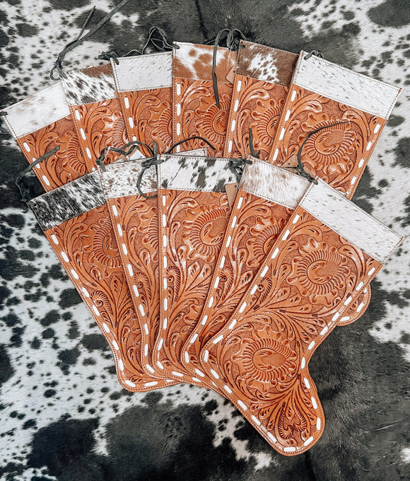 Tooled Leather & Cowhide Stocking