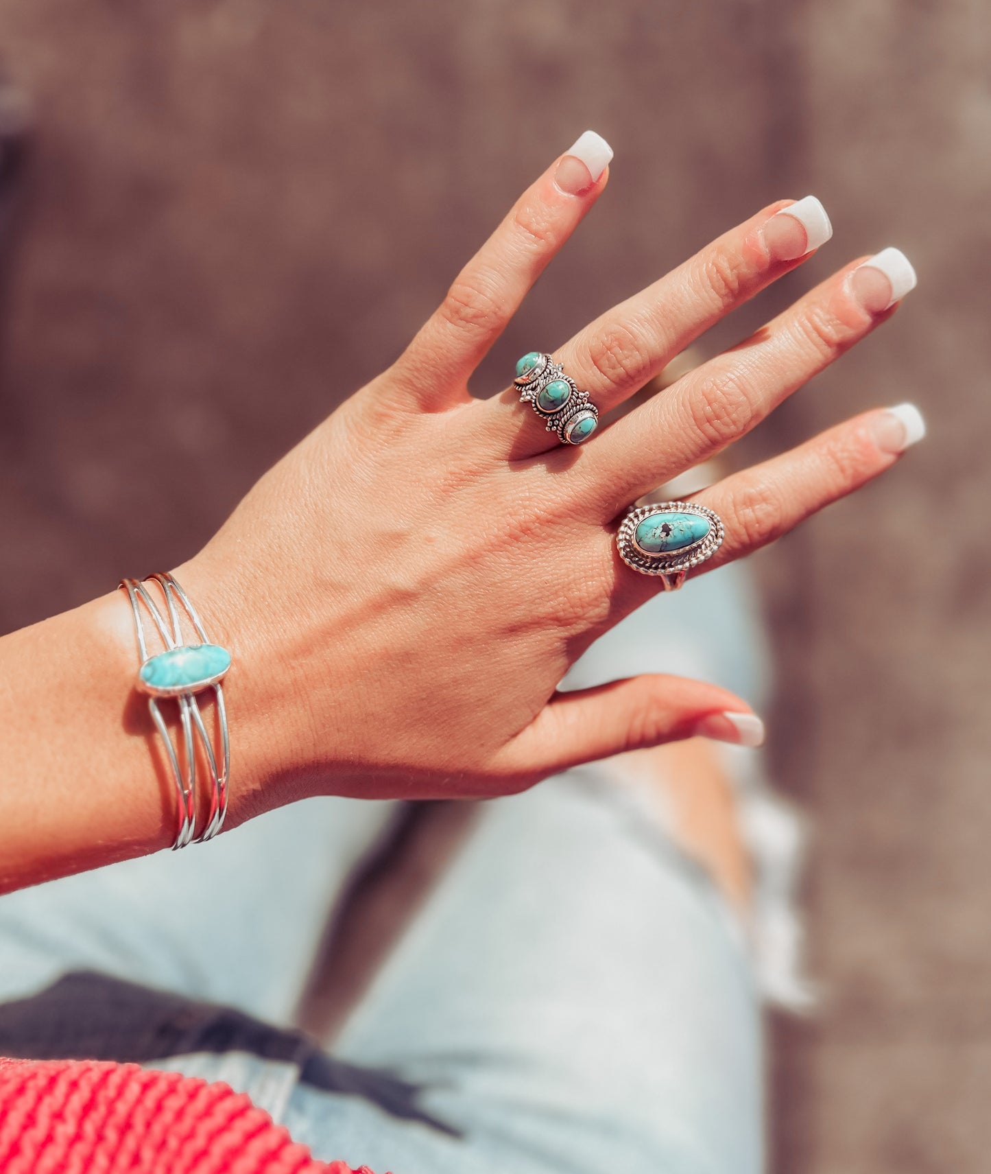Teardrop Authentic Turquoise Ring