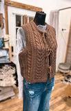 Cropped Cable Knit Sleeveless Vest