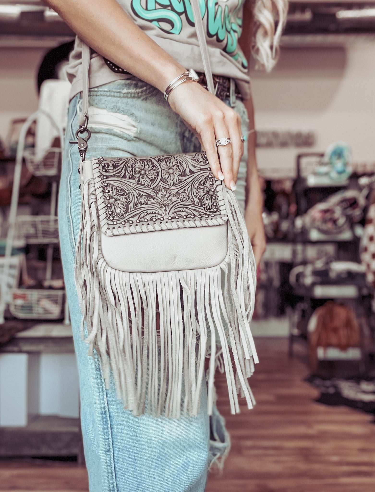 Boho fringe hot sale crossbody bag