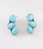 3 Stone Semi Stone Earrings