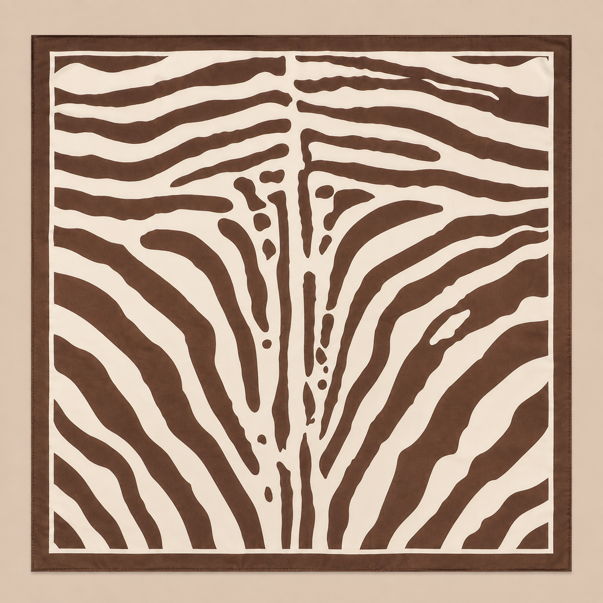 Large Vintage Zebra Print Bandana Scarf