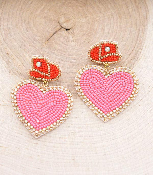 Cowgirl Hat Heart Earrings