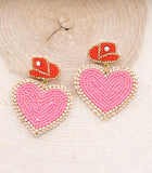 Cowgirl Hat Heart Earrings