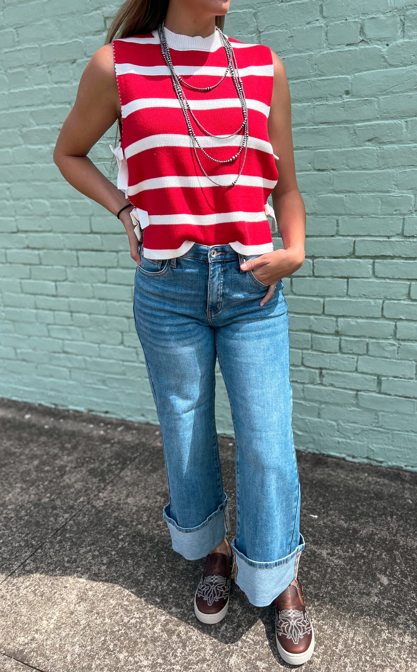 The Dani Cuffed Wide Leg Jeans
