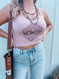 Rodeo Time Ribbed Crop Tank- One Size