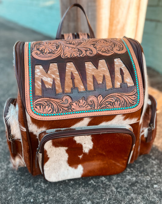 Mama Tooled Cowhide Backpack/Diaper Bag