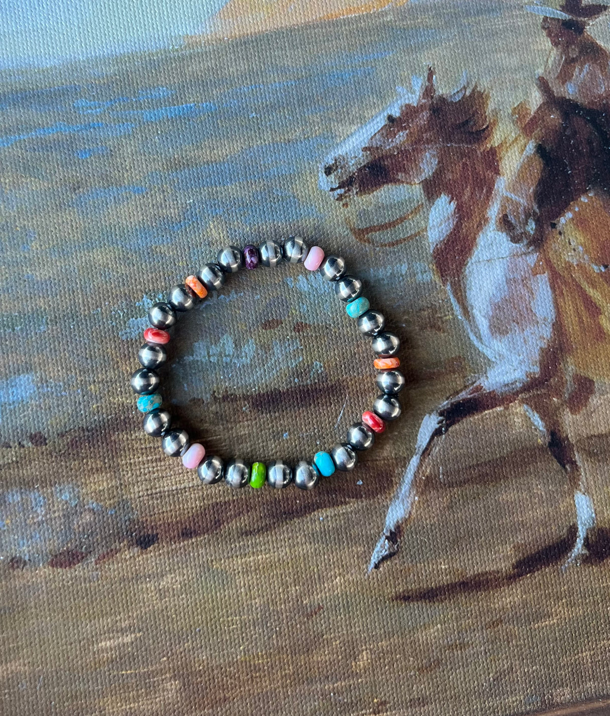 Multi Stone Navajo Pearl Bracelet