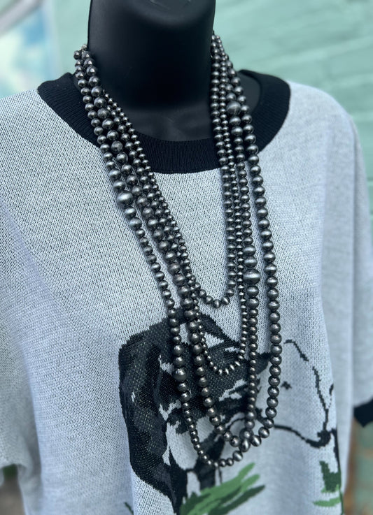 4 Layer Navajo Pearl Bead Necklace