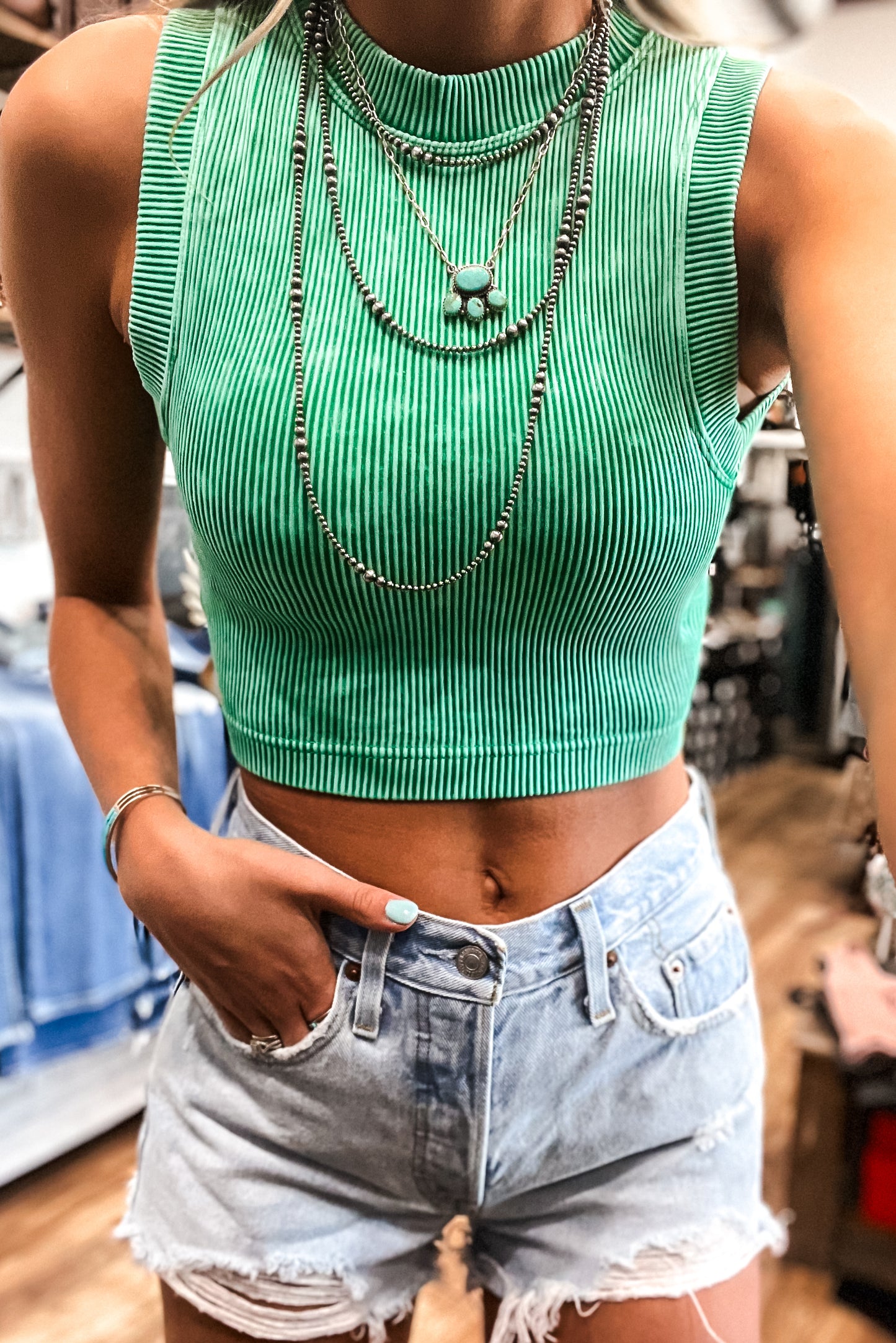 The Kelly Padded Top *Kelly Green