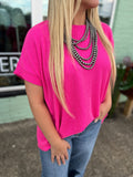 Madyson Ribbed Top *Fuchsia