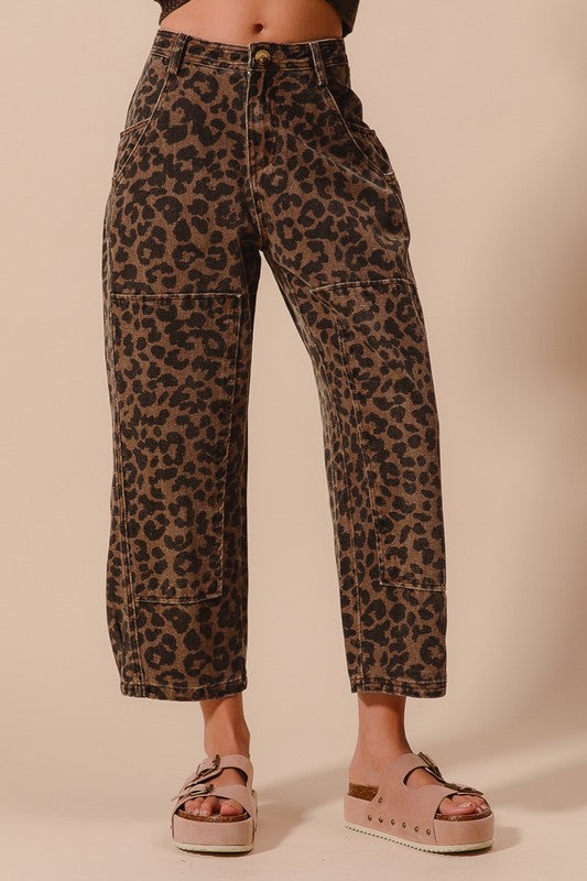 The Lacy Leopard Barrel Jeans