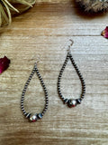 3 mm Navajo Pearl earrings teardrop with 10 mm