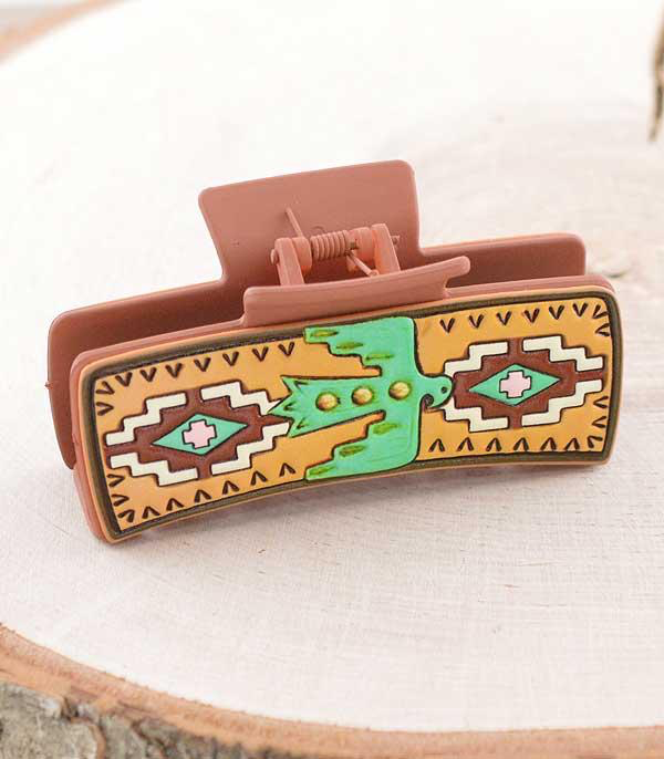 Thunderbird Claw Clip Faux Leather
