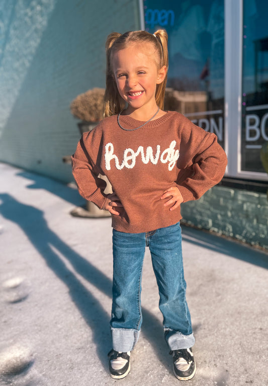 Brown Howdy Sweater- Toddler/Kids