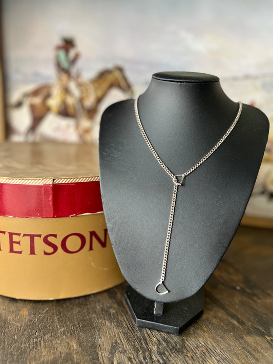 V2 Designs Lariat Stirrups Silver Necklace