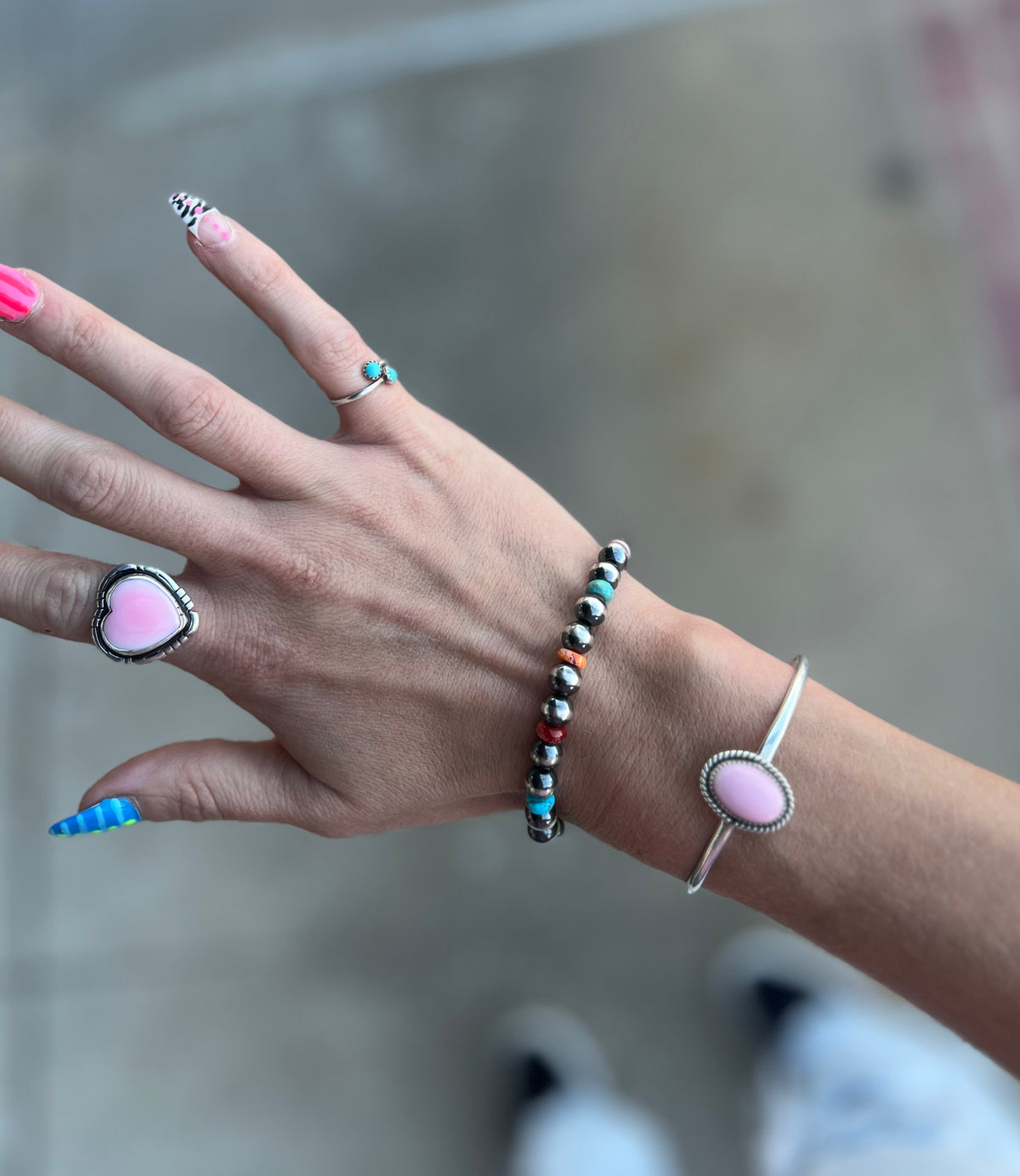 Multi Stone Navajo Pearl Bracelet