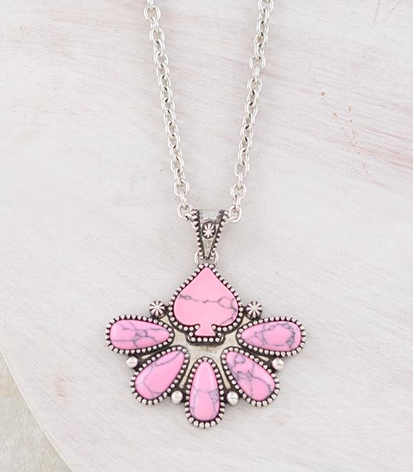 Spade Semi Stone Necklace
