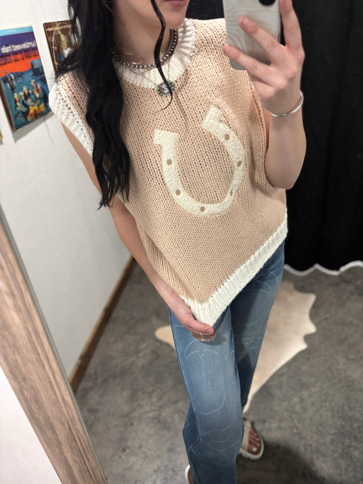 Horseshoe Sweater Vest *Mocha