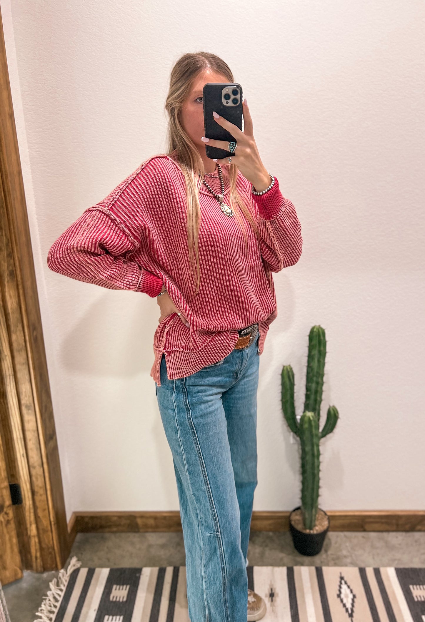 Lenna Oversized Sweater *Red