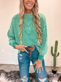 Lenna Oversized Ribbed Sweater *Kelly Green