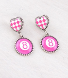 Checkered Eight Ball Earrings