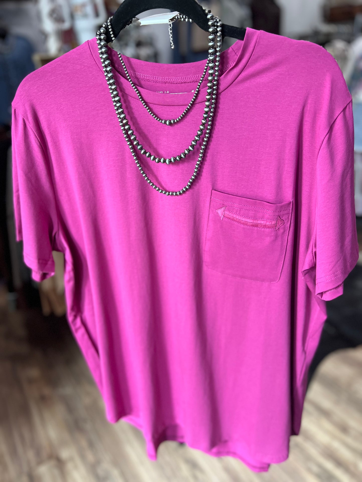 Plum Smiley Pocket Tee