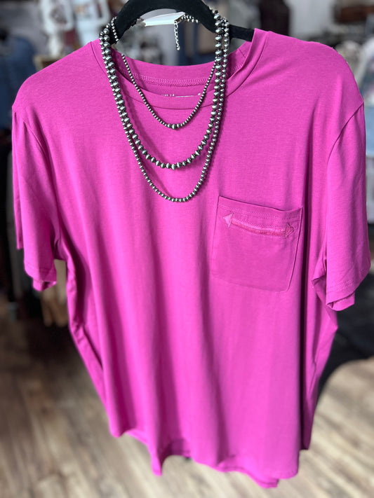 Plum Smiley Pocket Tee