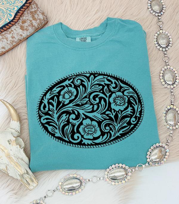 Tooled Buckle Graphic Tee *Sea Foam