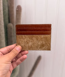 Brown & White Cowhide Card Holder