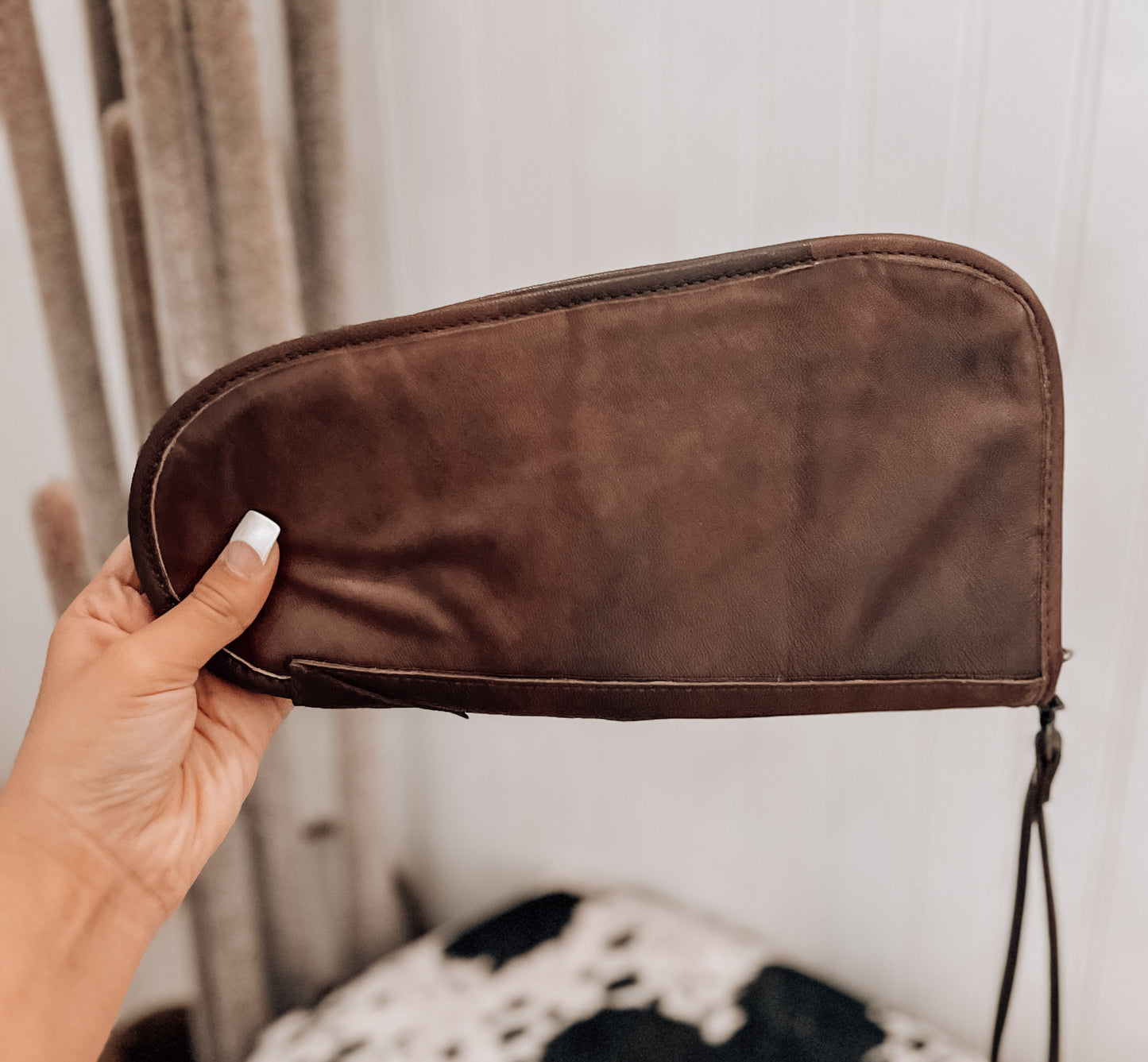 Cowhide Tooled Leather Pistol Case