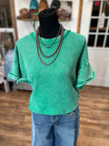 The Gabby Waffle Knit Top *Kelly Green