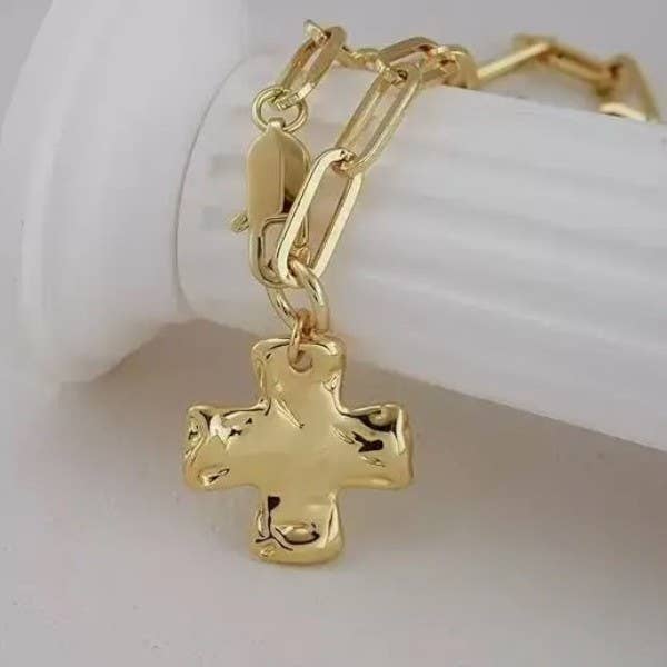 Notable Hammered Cross Necklace