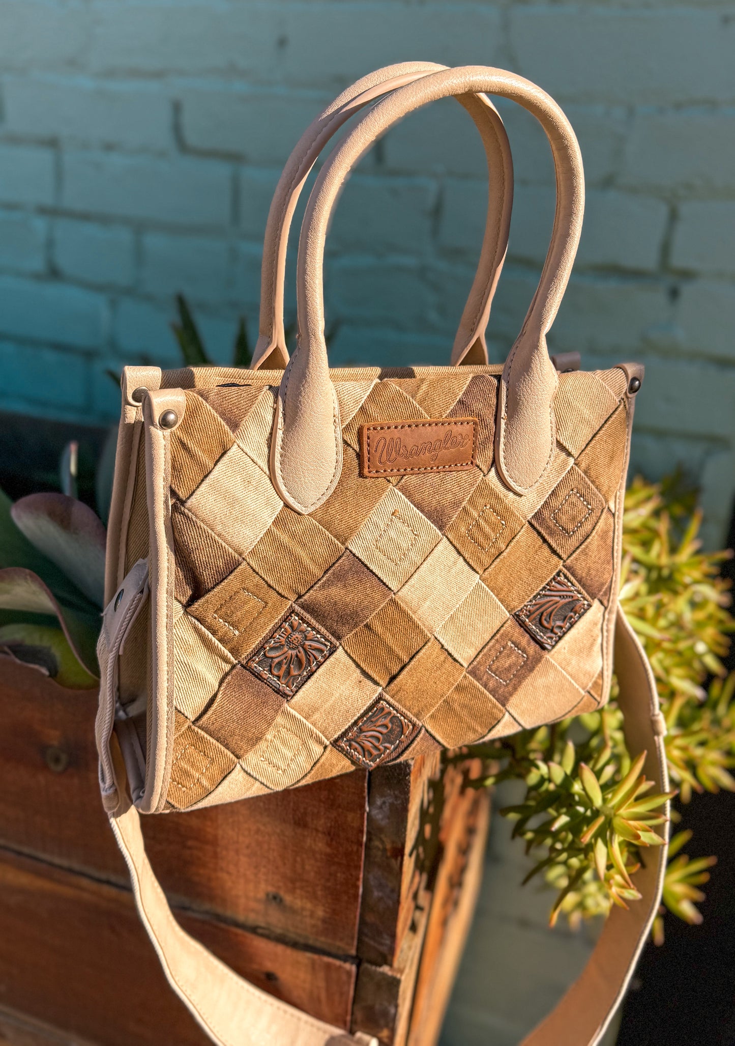 Wrangler Woven Denim Concealed Carry Tote/Crossbody