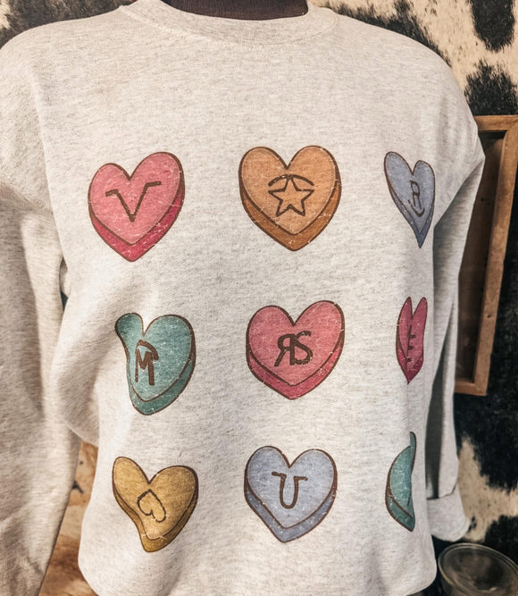 Candy Brand Hearts Sweatshirt