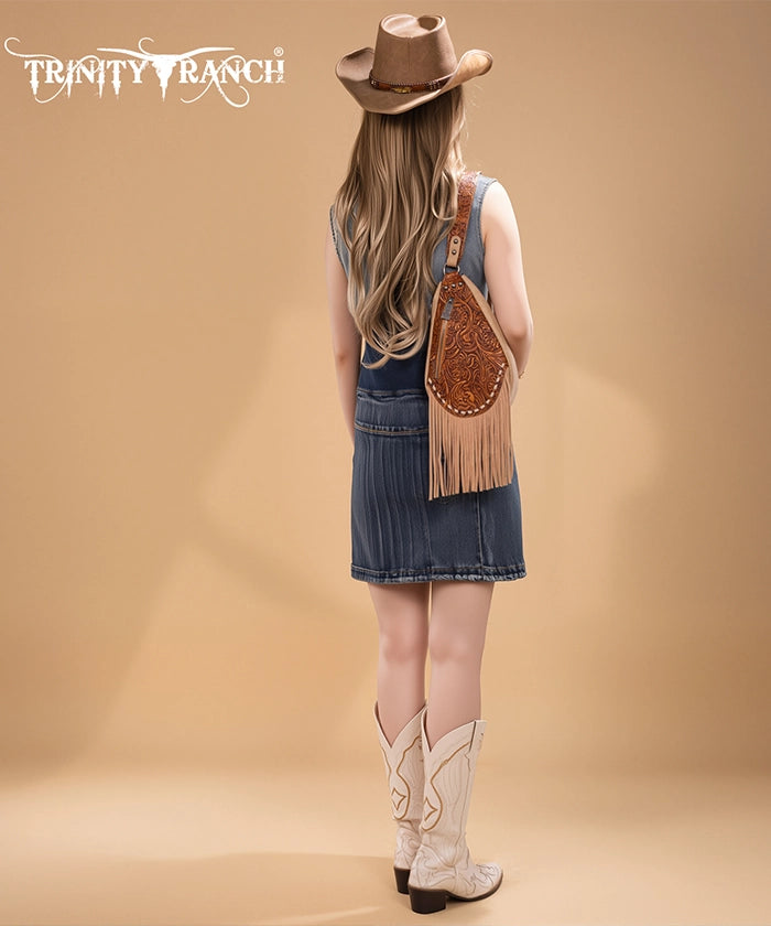 Tooled Fringe Crossbody