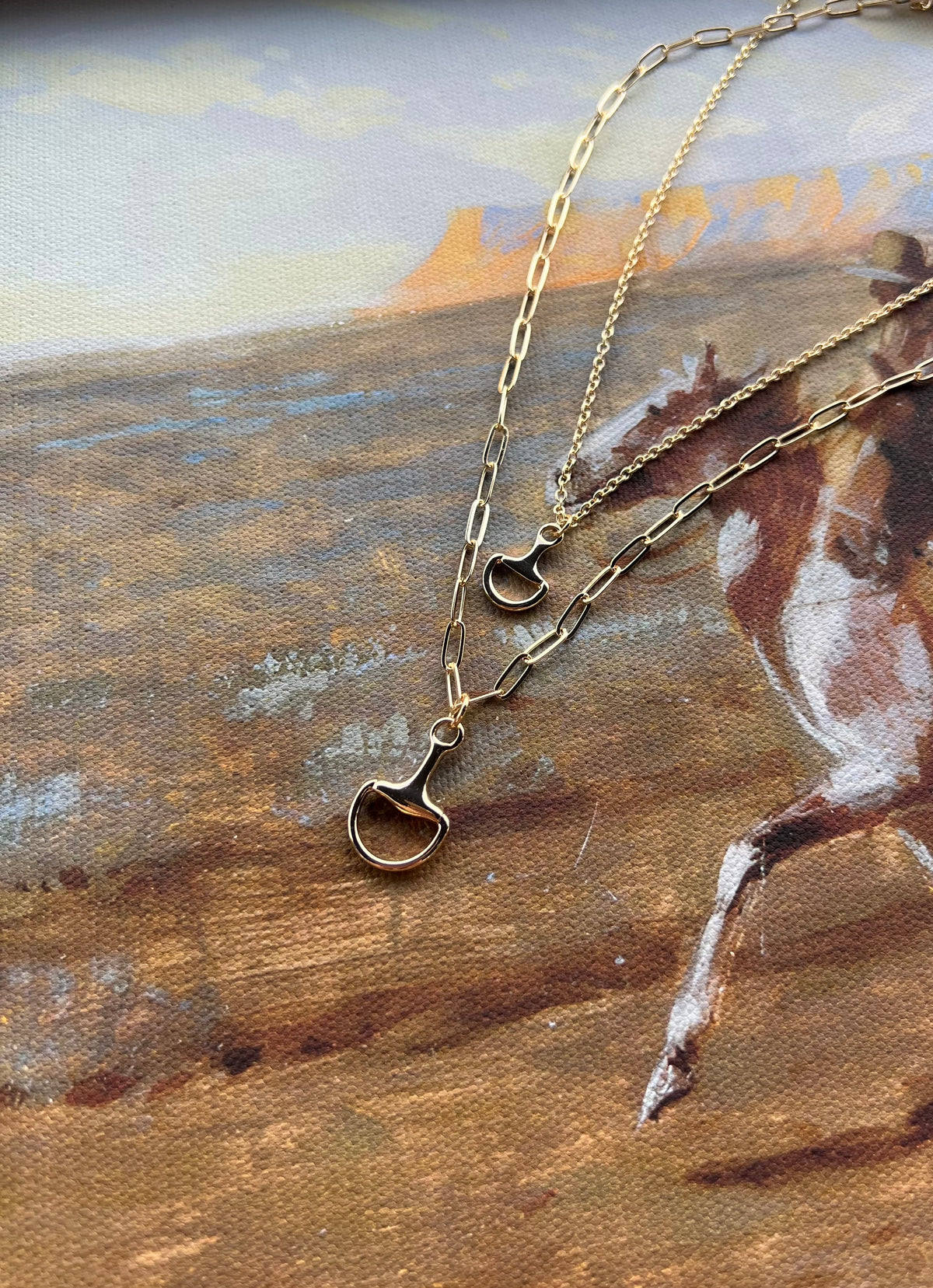 Layered Gold Horsebit Necklace