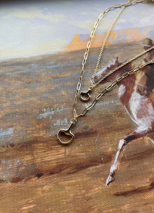 Layered Gold Horsebit Necklace