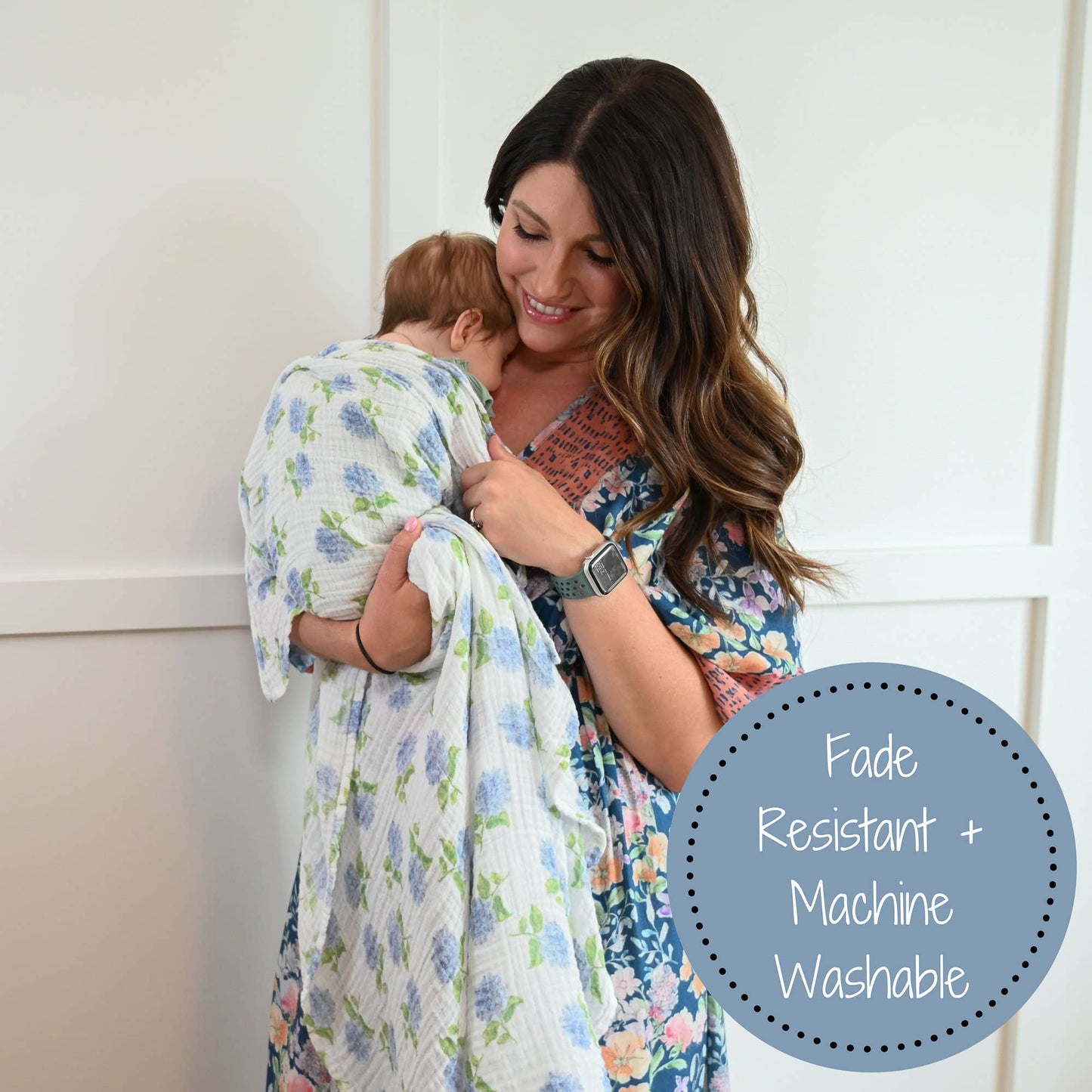 Hydrangea Baby Muslin Swaddle Blanket