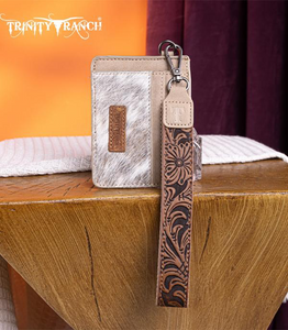 Trinity Ranch Cowhide Key Ring Card Case